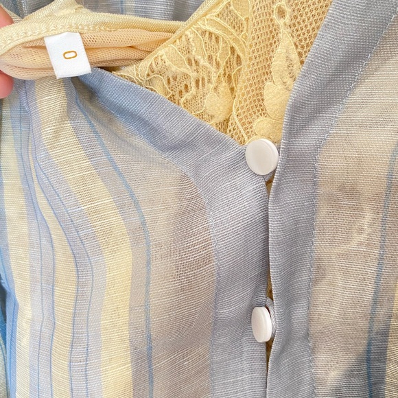 Zimmermann Lyrical Lace Edge Linen Silk Mini Dress Sz 0 - Picture 8 of 11